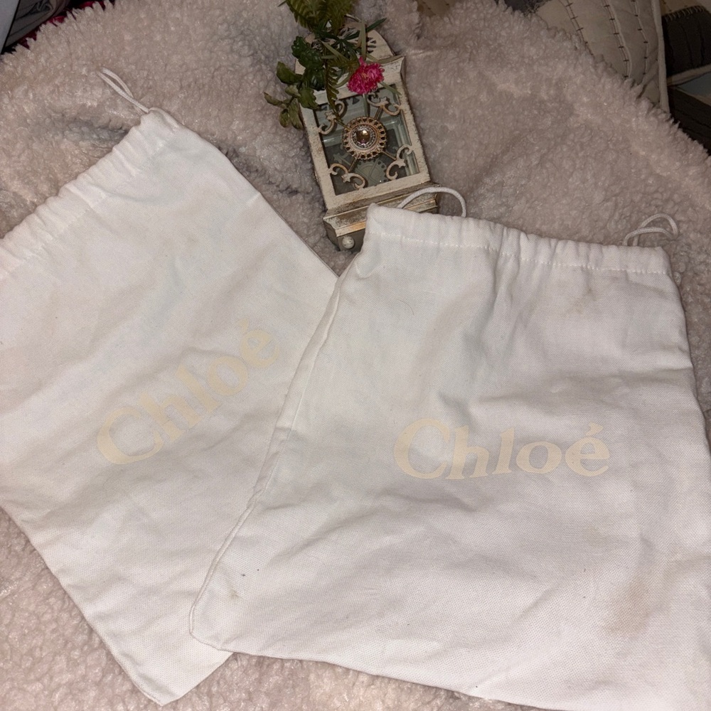 Chloe White Dust Bags set of two